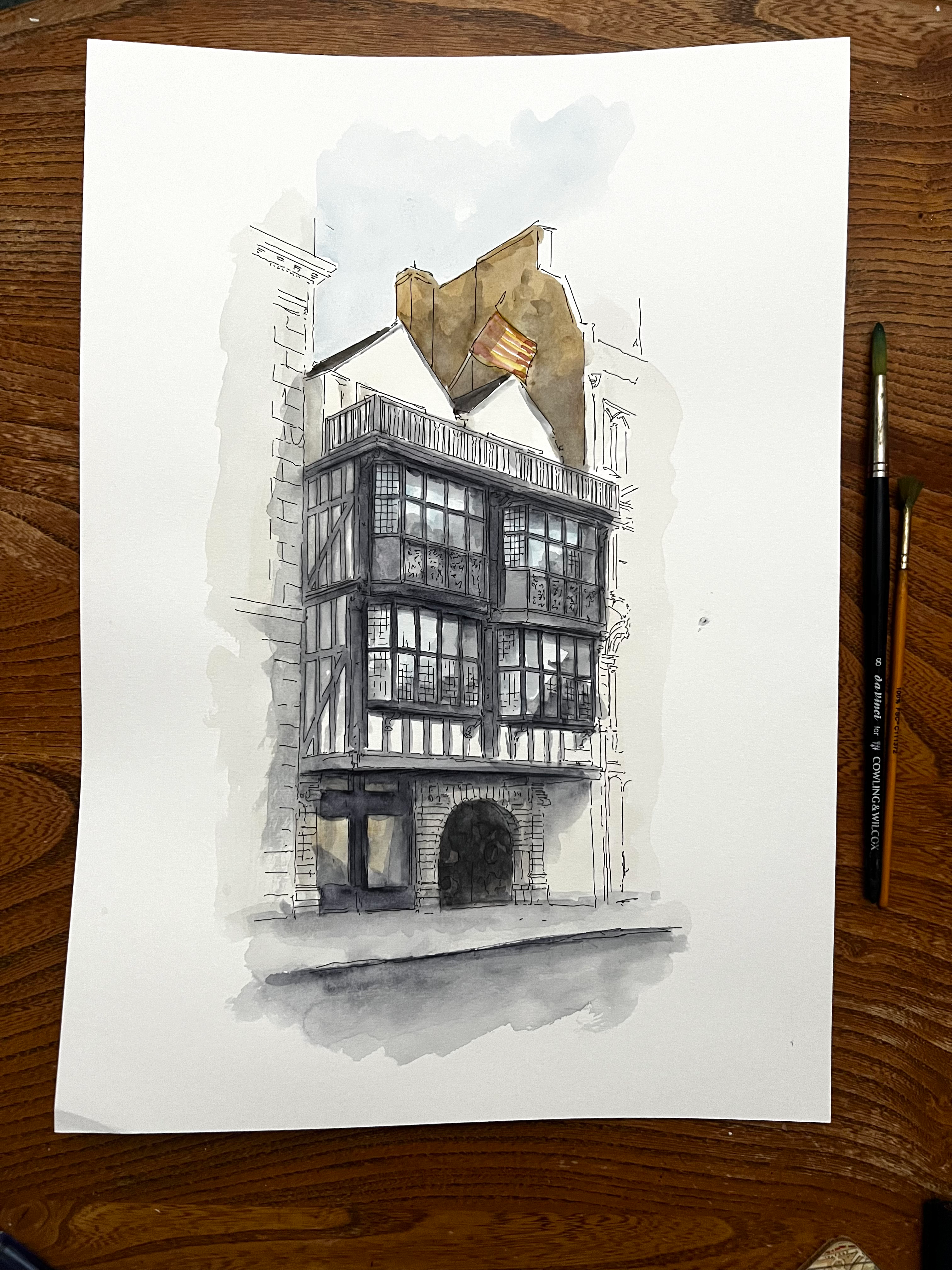 beautiful watercolour of  Prince Henry’s Room. London