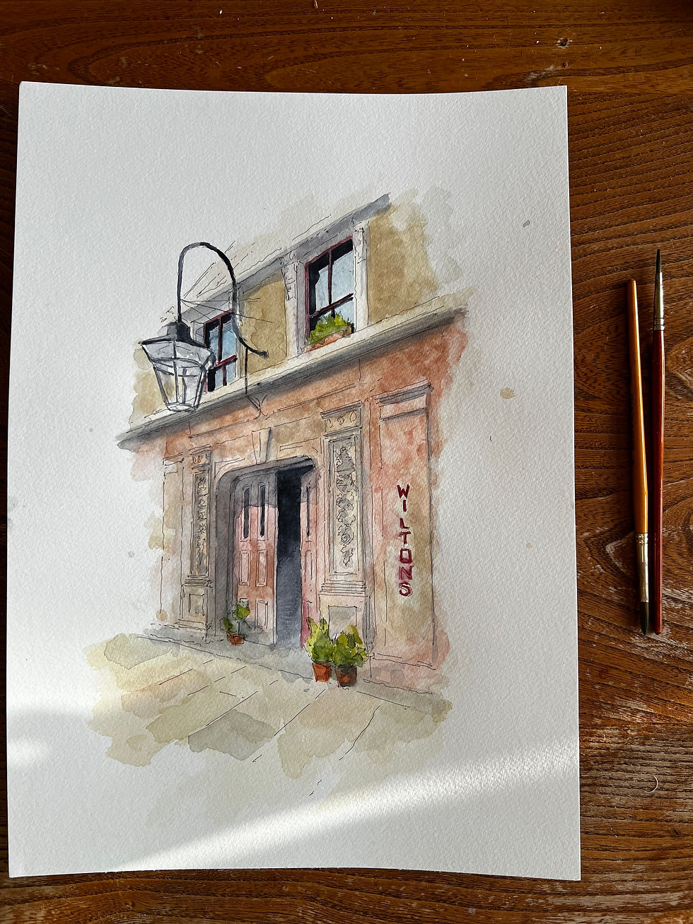 beautiful watercolour of Wilton’s Music Hall. London