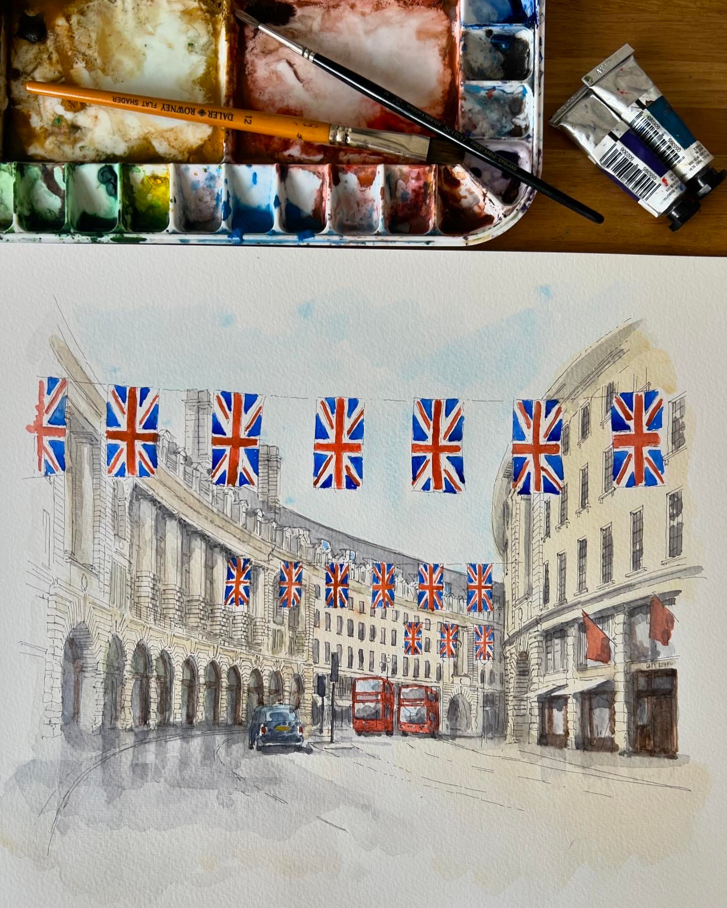 Architectural Illustration: Regent Street, London.