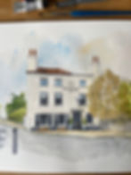 Watercolor painting of The Pineapple Inn in London