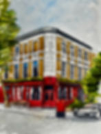 Architectural illustration of The Cock & Bottle pub