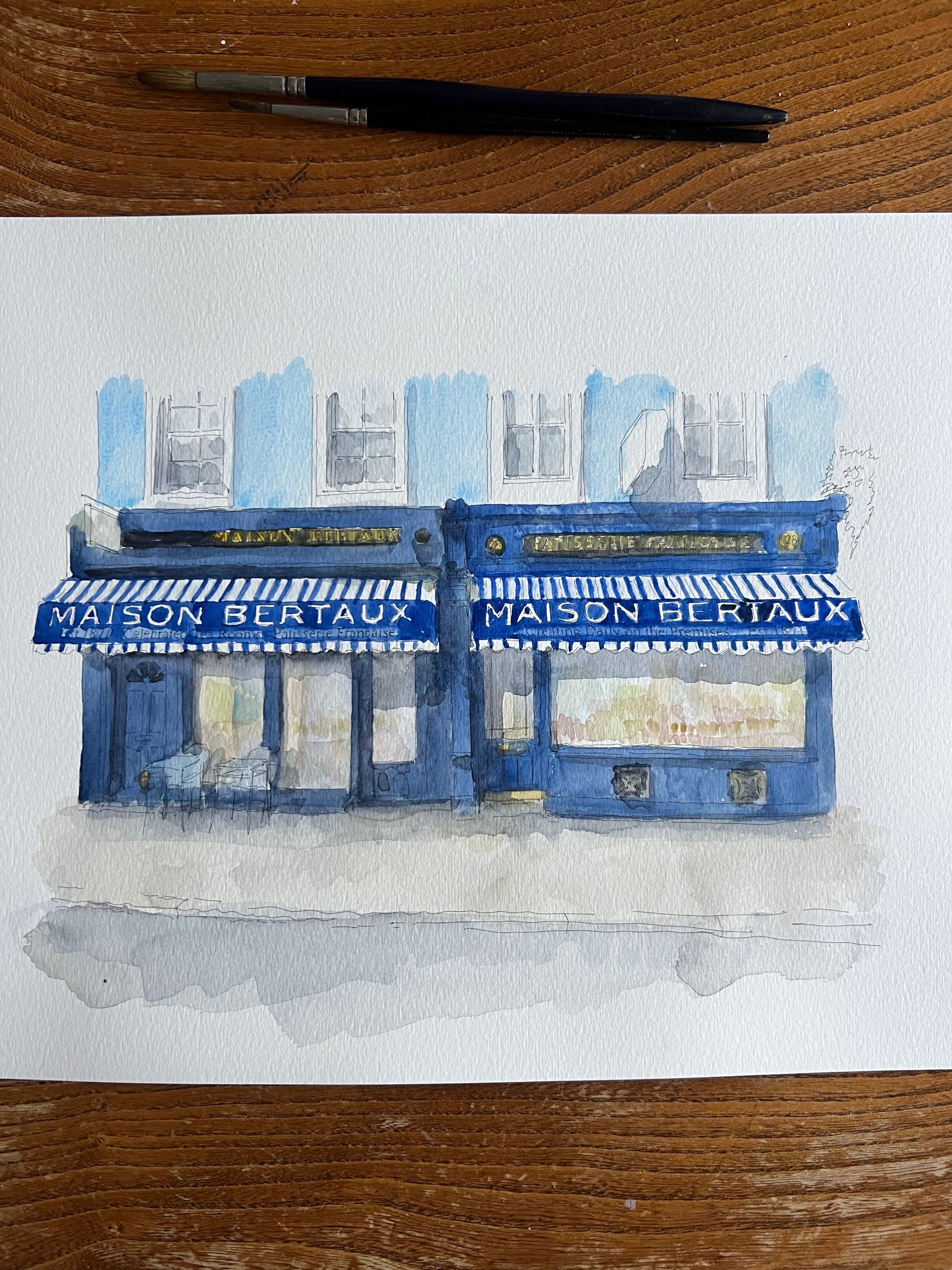 Architectural Illustration: Maison Bertaux, Soho, London