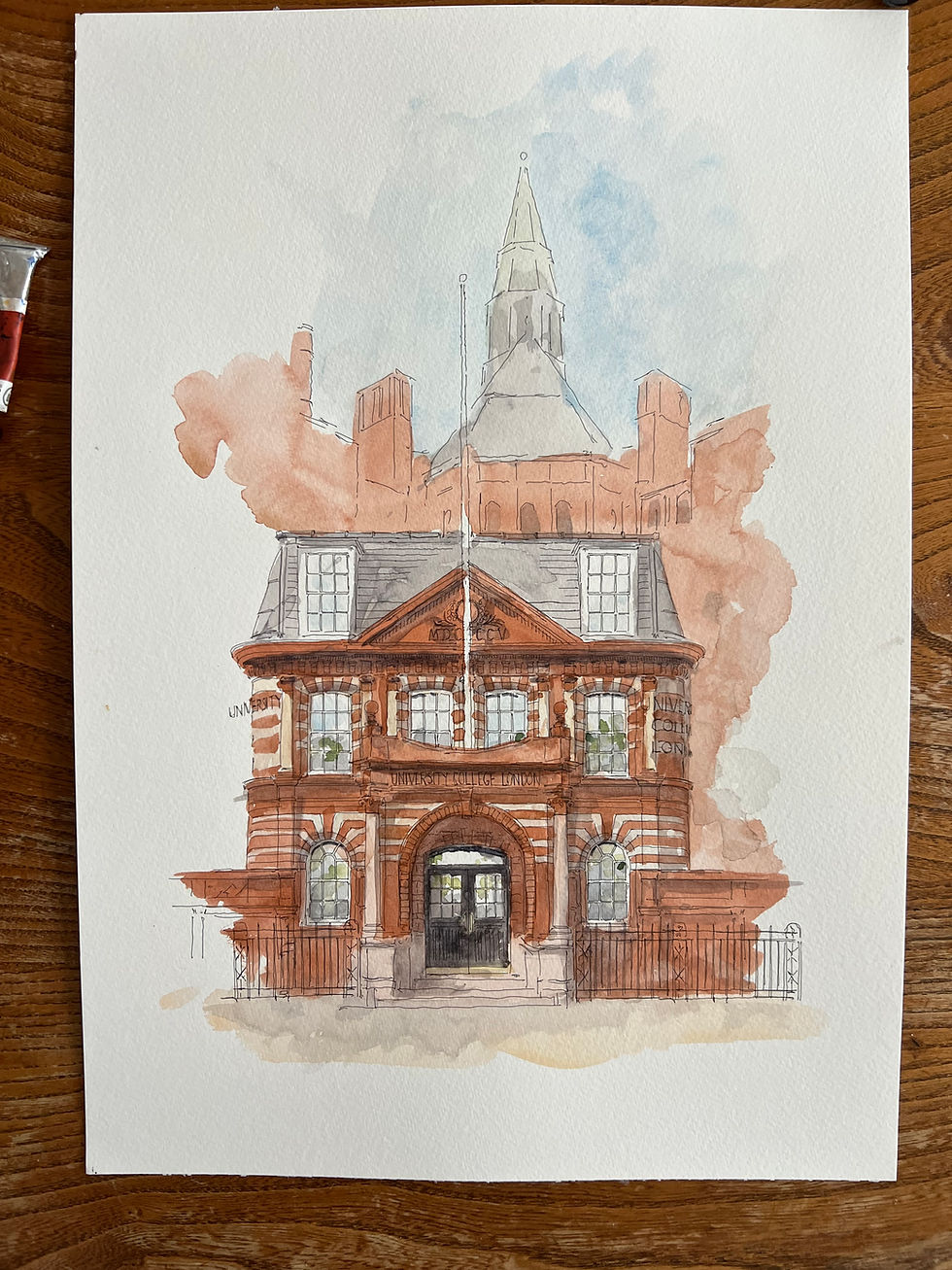 Thumbnail: Watercolor of Prince Edward Theatre in Soho, London