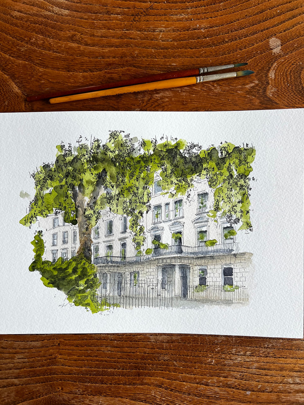 watercolour of  View of Paddington. London