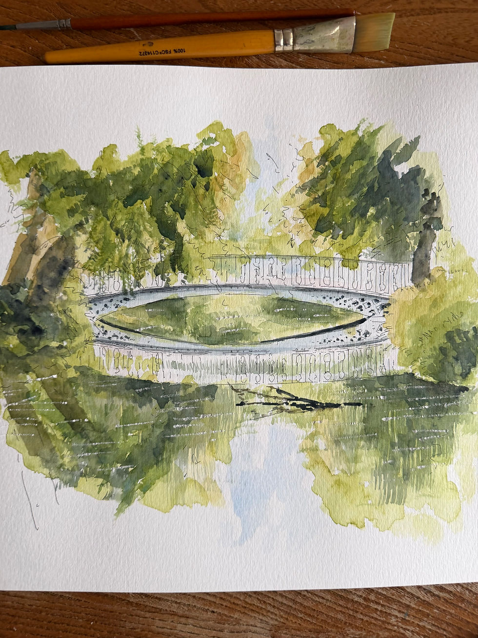 beautiful watercolour of Morden Hall Park, Morden. London