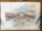 Watercolor painting of Venice's Rialto Bridge
