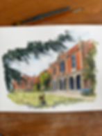 Watercolour of Somerville College, Oxford