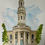Thumbnail: beautiful illustration watercolour St Marylebone Parish Church, London