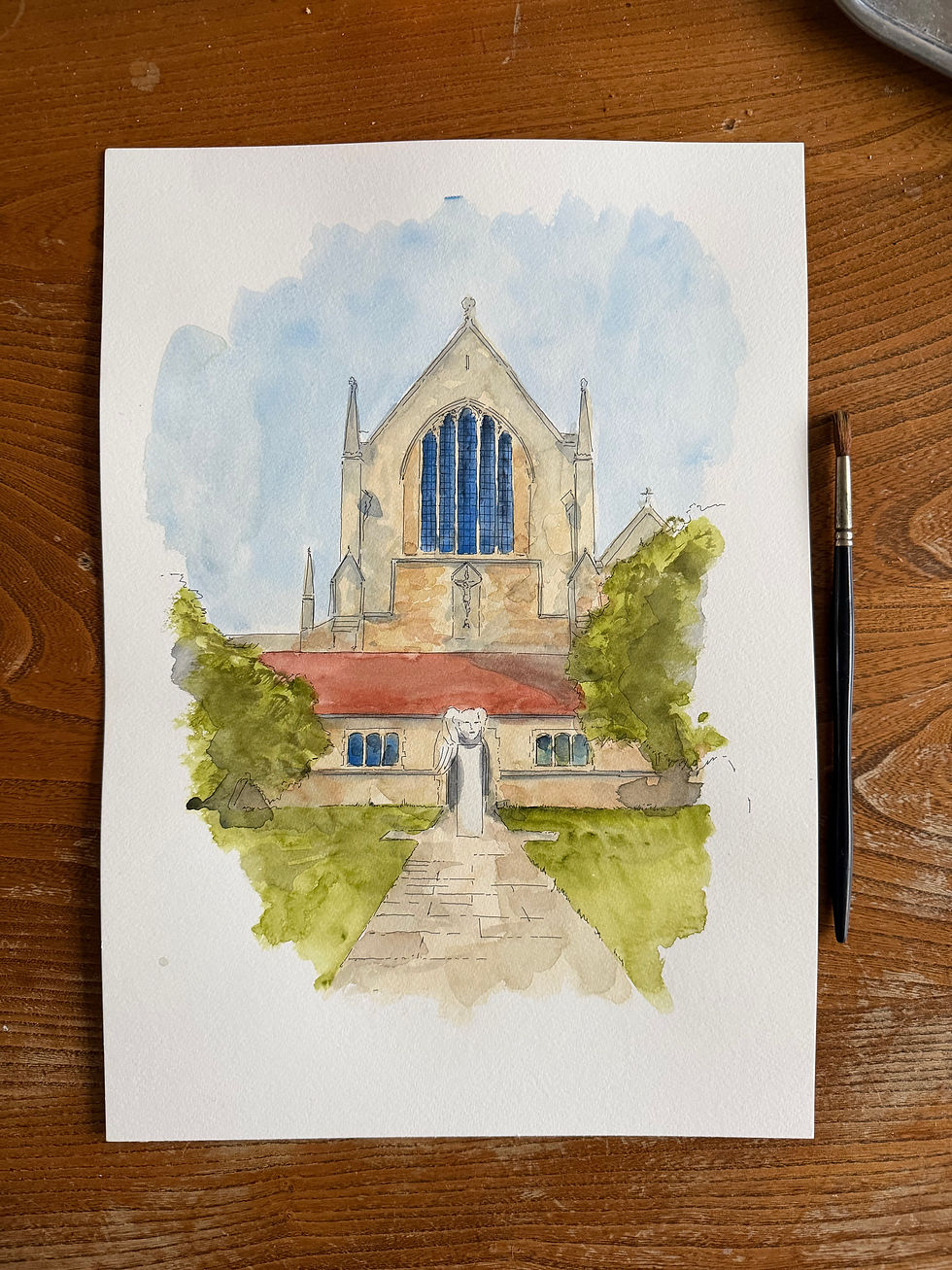 beautiful watercolour of Stephen’s House , Oxford