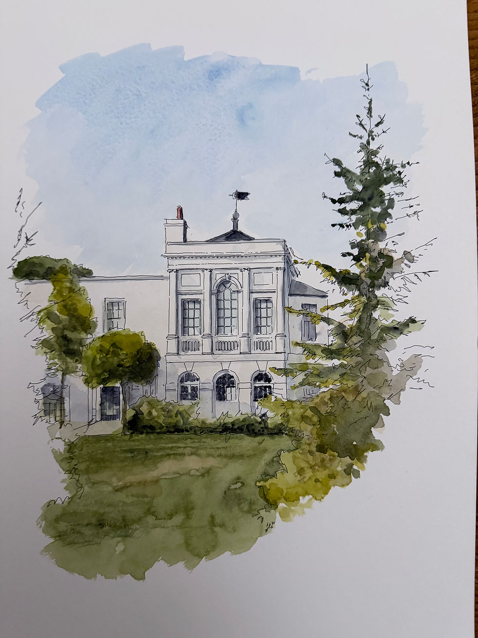 Thumbnail: beautiful watercolour of  Monkey Island Estate.Bray, Berkshire