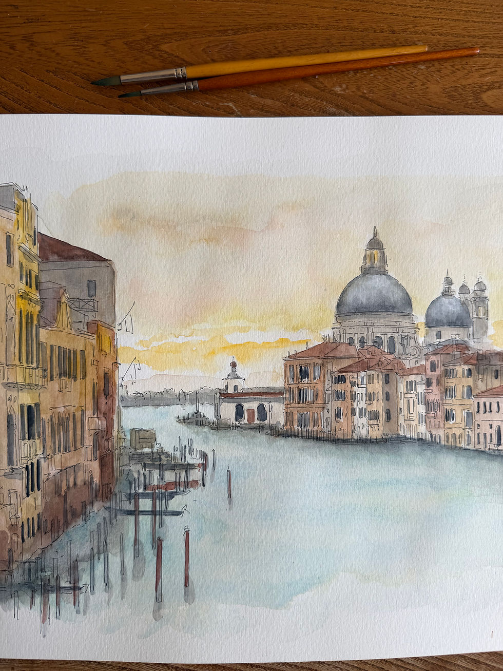 Thumbnail: watercolour of Basilica di Santa Maria della Salute, Venice