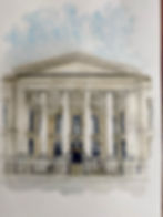 beautiful watercolour of architecture Neo classical