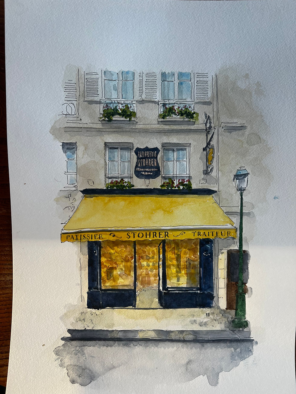beautiful watercolour of Stohrer. Paris