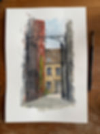 beautiful watercolour of Tweeddale Court. Edinburgh