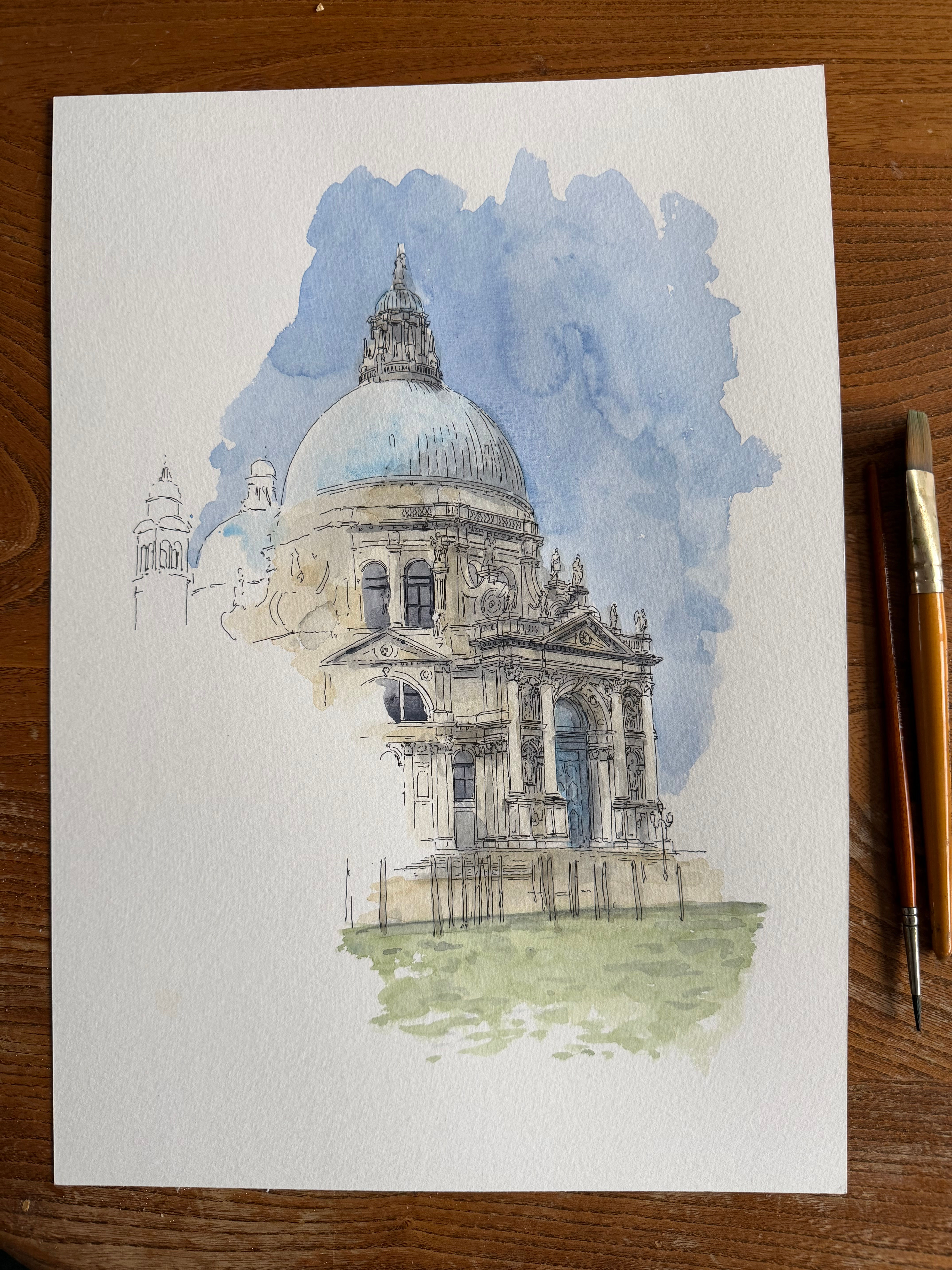 beautiful watercolour of Santa Maria della Salute, Venice