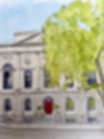 beautiful watercolour of The Old Sessions House, Clerkenwell Green. London