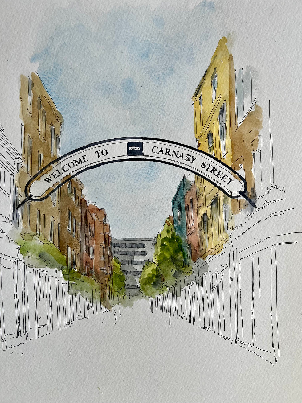 Thumbnail: beautiful watercolour of Carnaby street. London