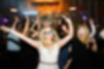 Wedding party dancing for a Stargazer Productions wedding band