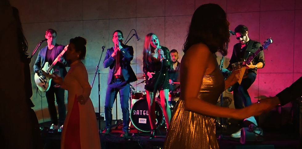Satellite band live on stage at corporate Houston Gala