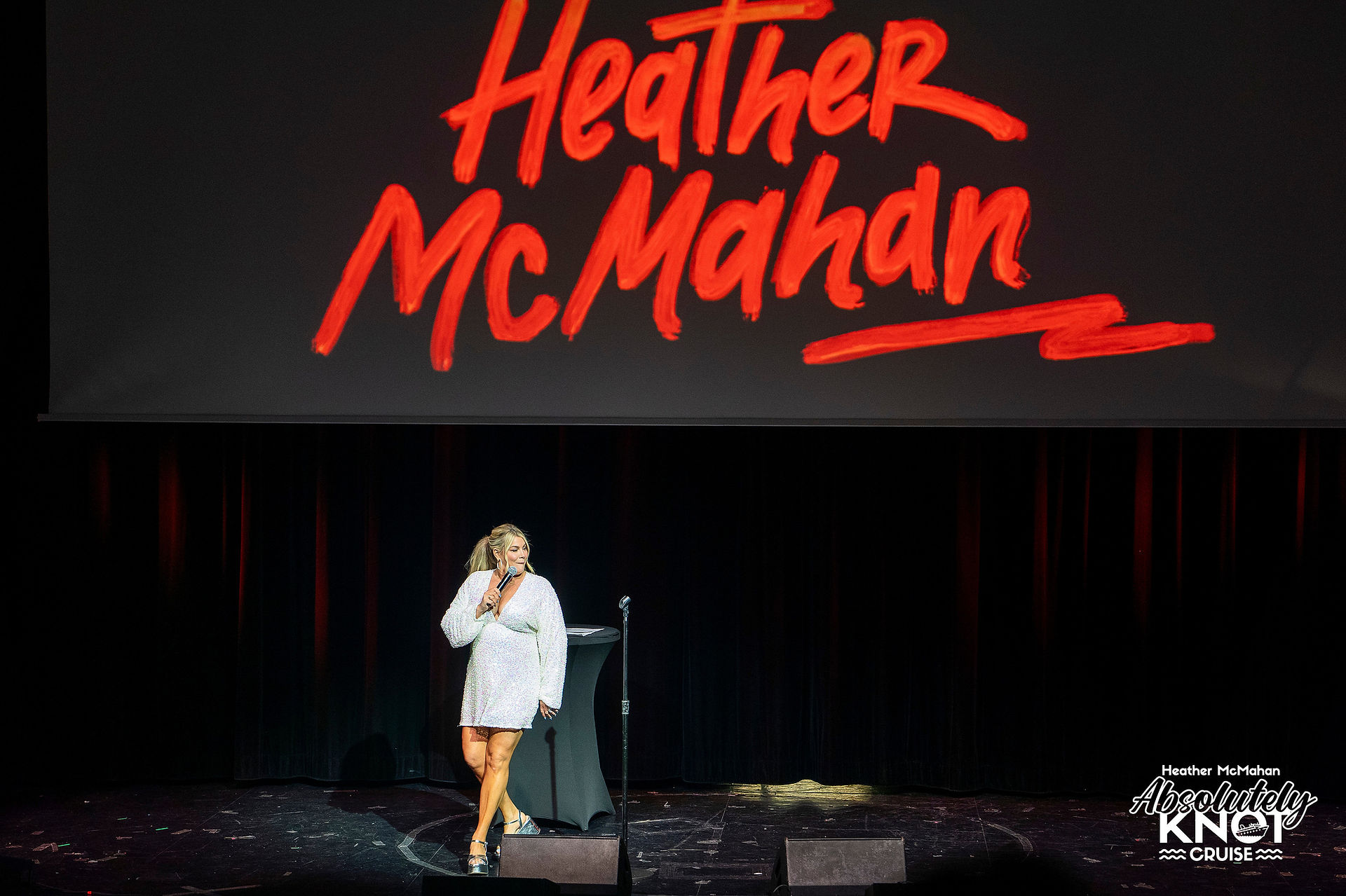 Heather McMahan comedian Performing on Absolutely Knot Cruise