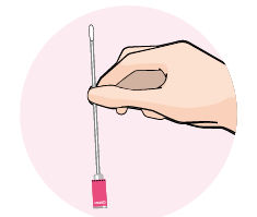 Een zelftest wattenstaafje van het uitstrijkje