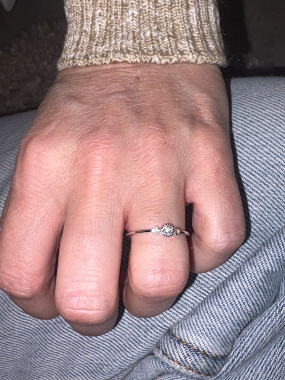 Thumbnail: Silver Boho Tri Gemstone Ring