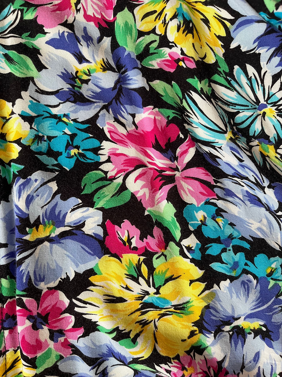 Miniature : Chemise boutonnée vintage à fleurs en zigzag M