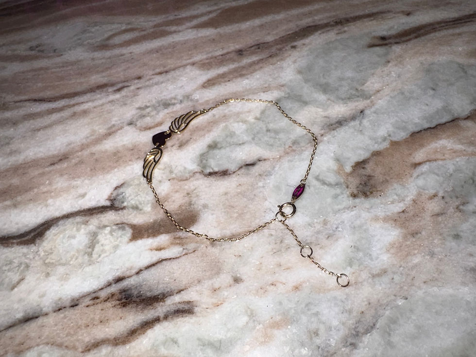 Thumbnail: 10k Gold Heart and Wing Bracelet