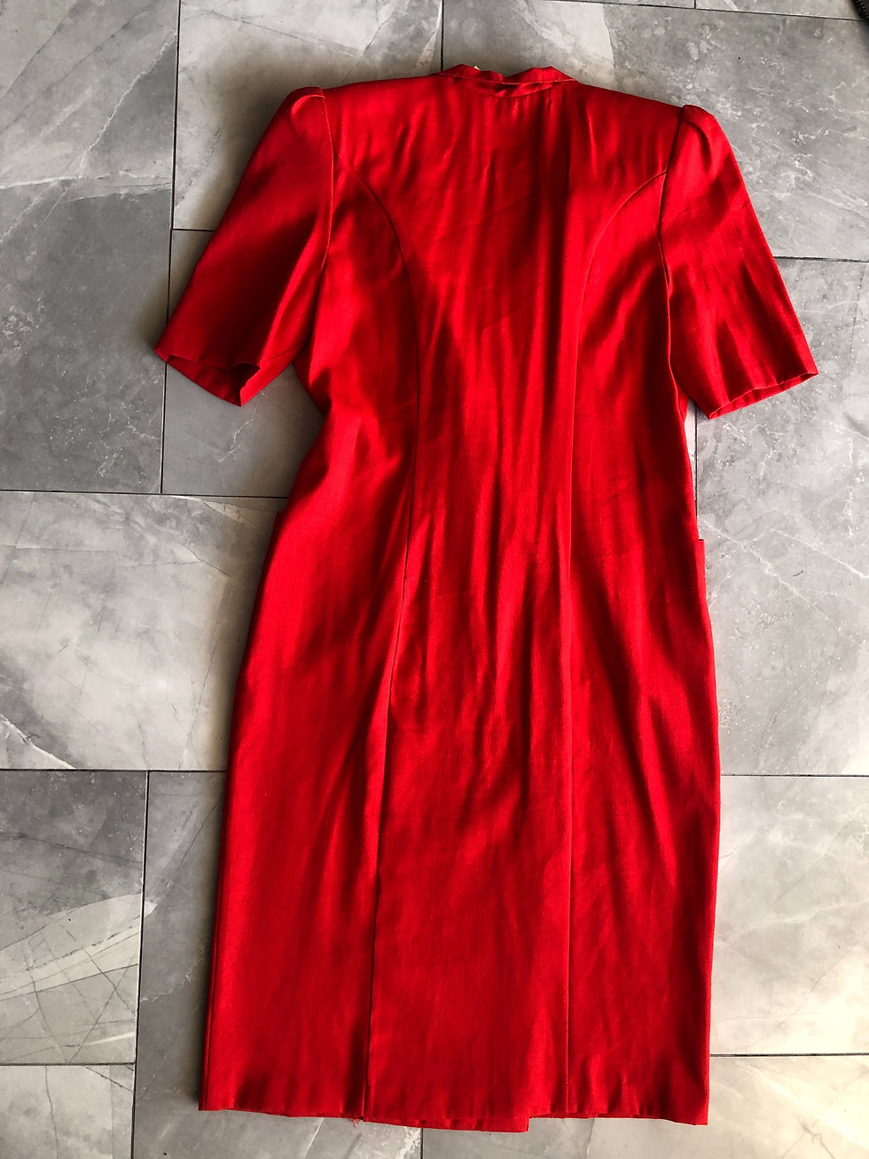 Thumbnail: Vintage 'Cami' Red Button Up Dress
