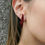 Miniature : Boucles d'oreilles triangulaires oblongues rouges