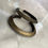 Thumbnail: Vintage Textured Brass 'V' Hoops