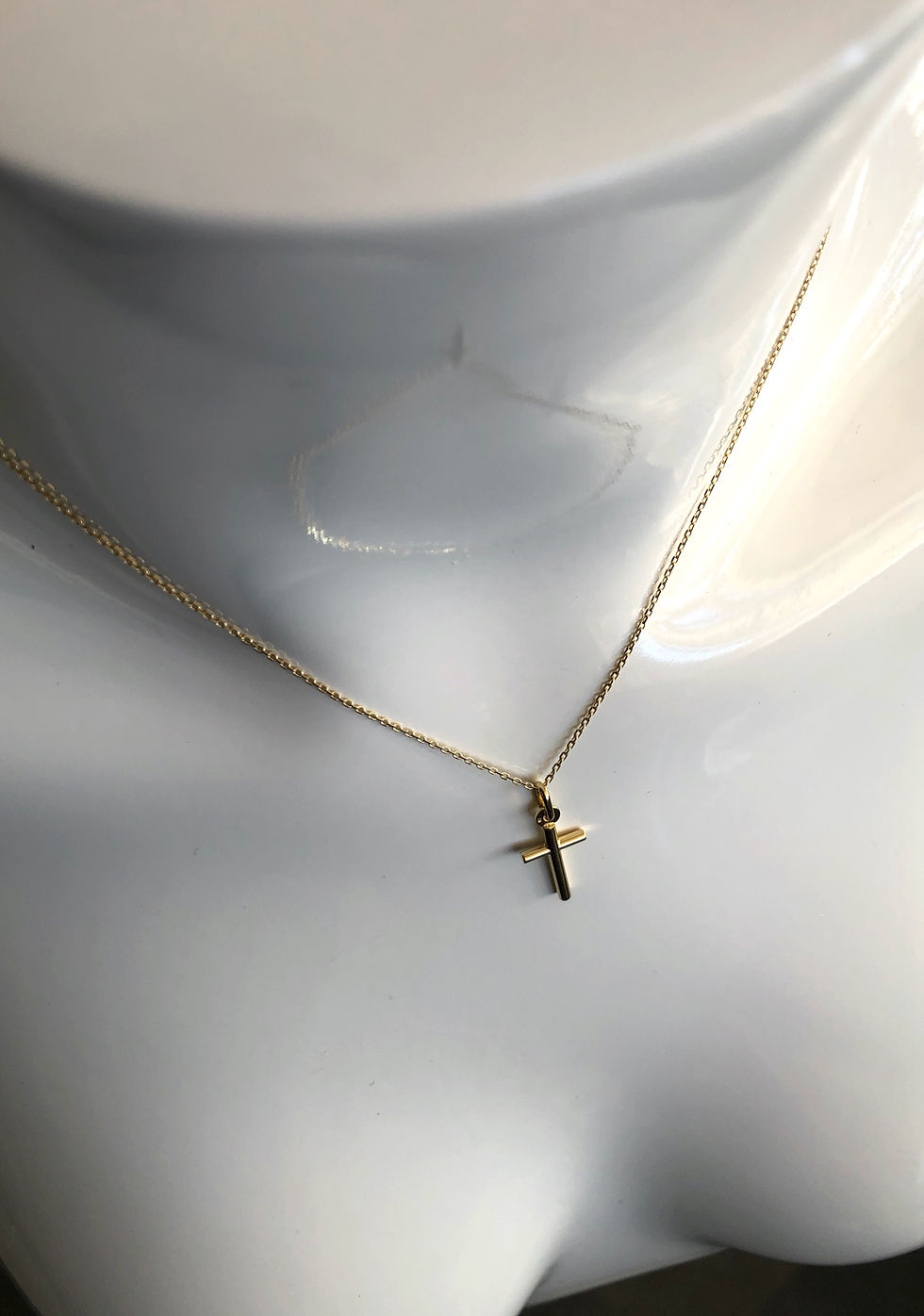 Thumbnail: 10k Yellow Gold Cross Necklace