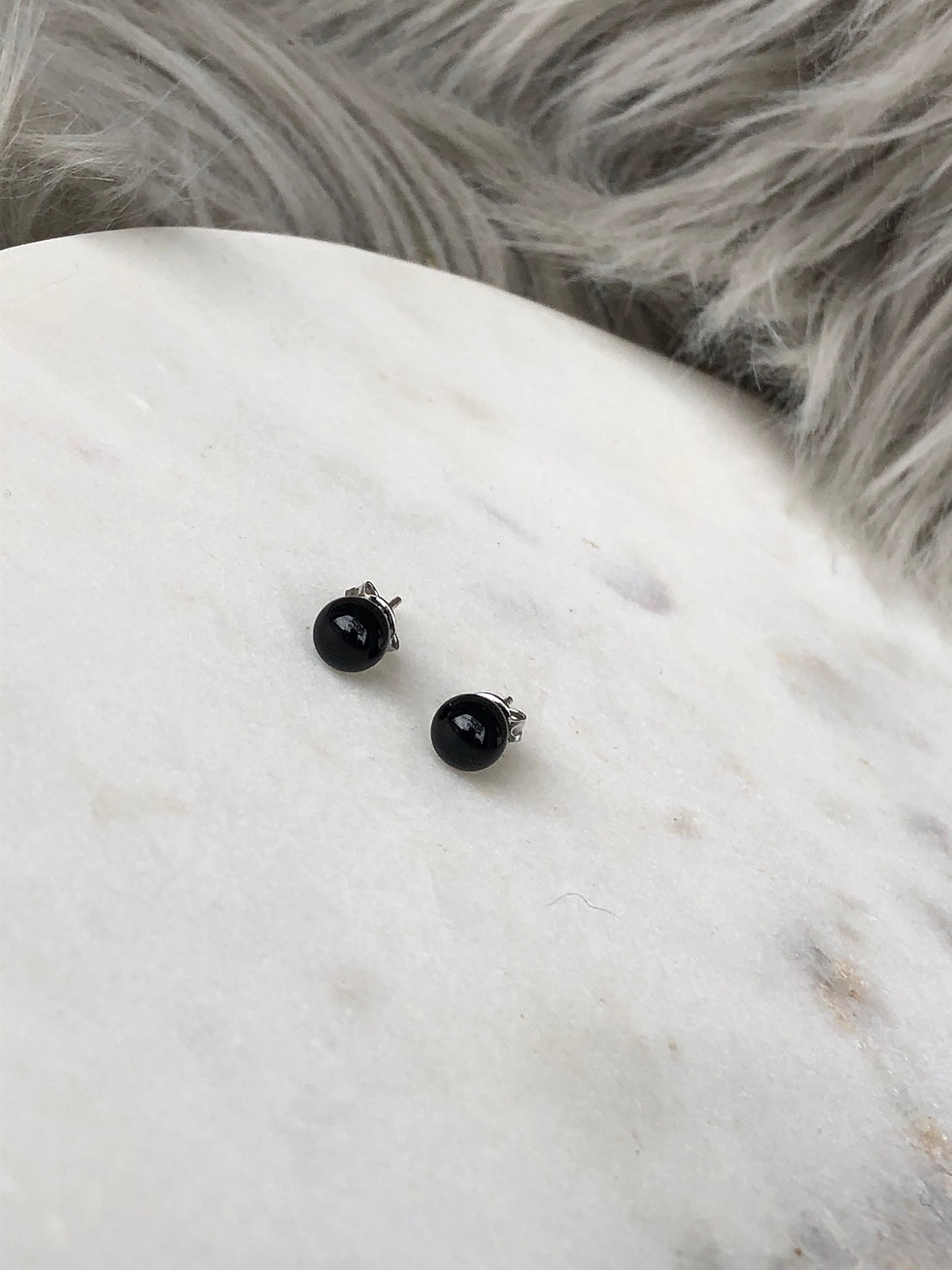 Thumbnail: Silver Gemstone Ball Studs