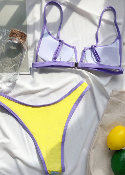 Miniature : Bikini à blocs de couleurs pastel
