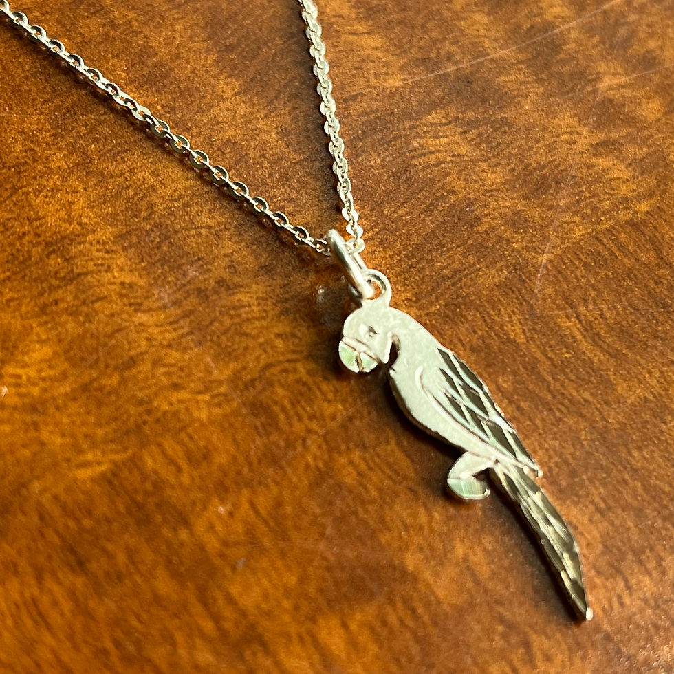 Collier Perroquet Plat en Argent