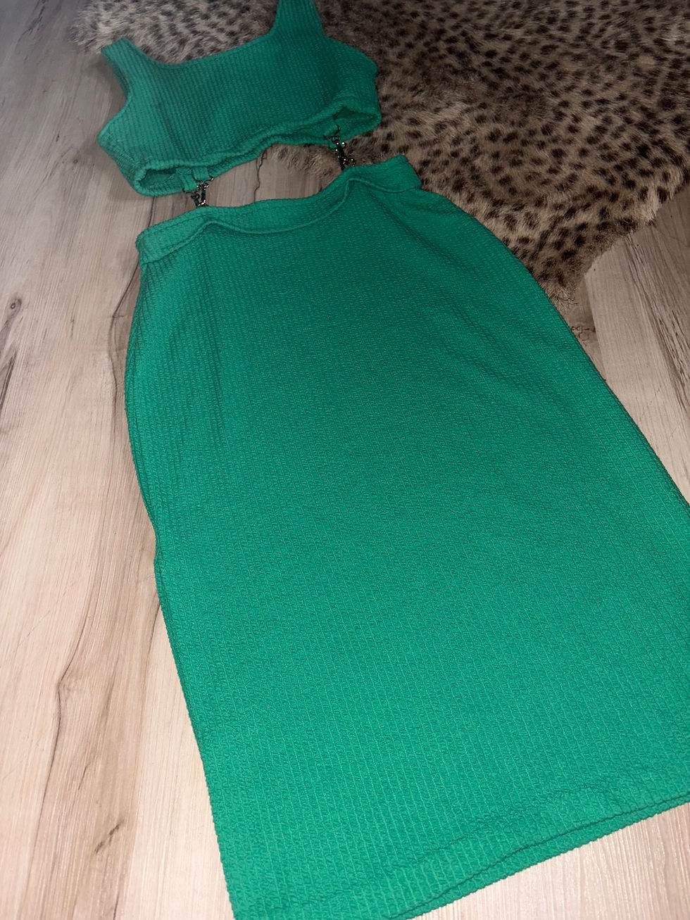 Thumbnail: Vintage Tracey Robyn Fashions Green Linked Dress