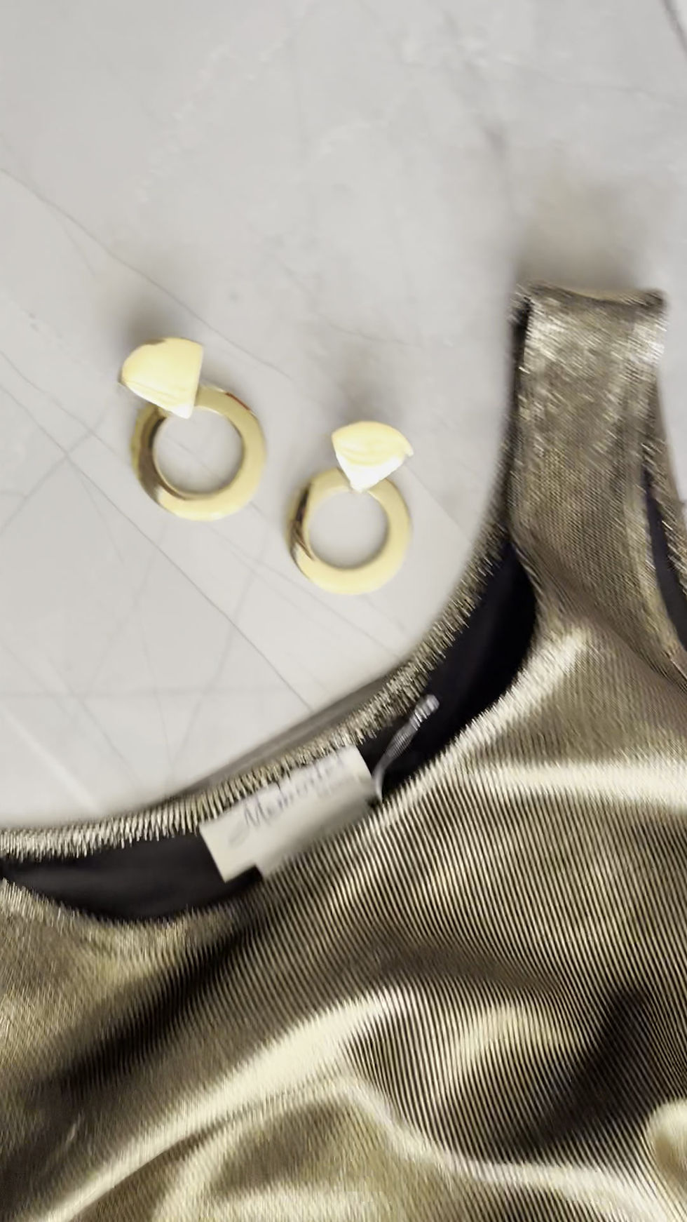 Thumbnail: Vintage Gold Hinged Statement Earrings