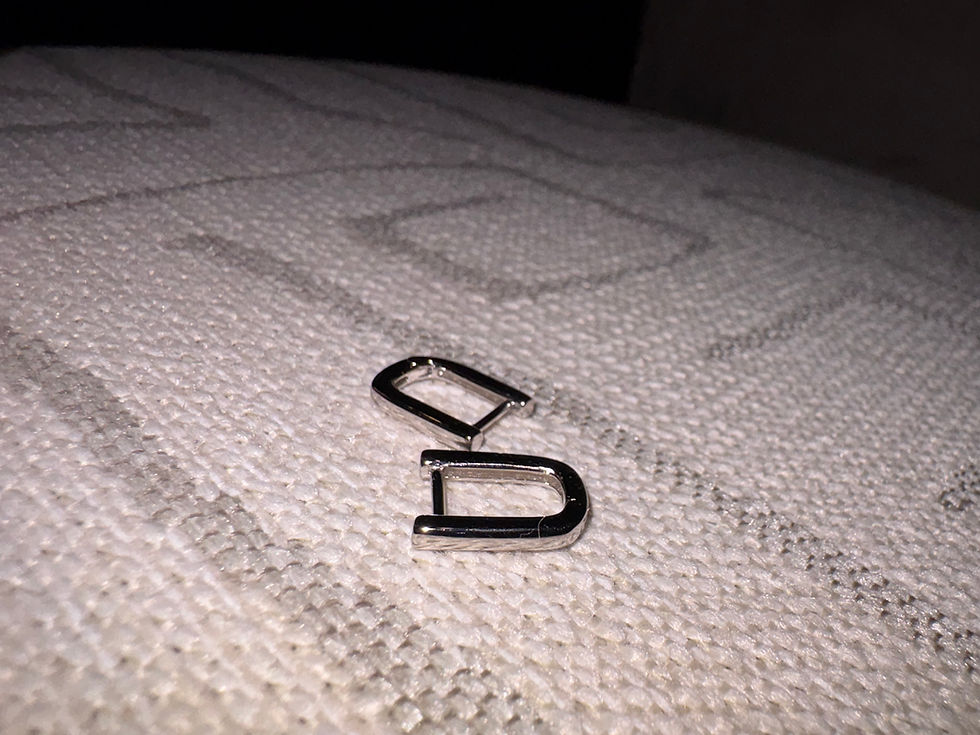 Thumbnail: Sterling Silver Rectangular Huggie Hoops