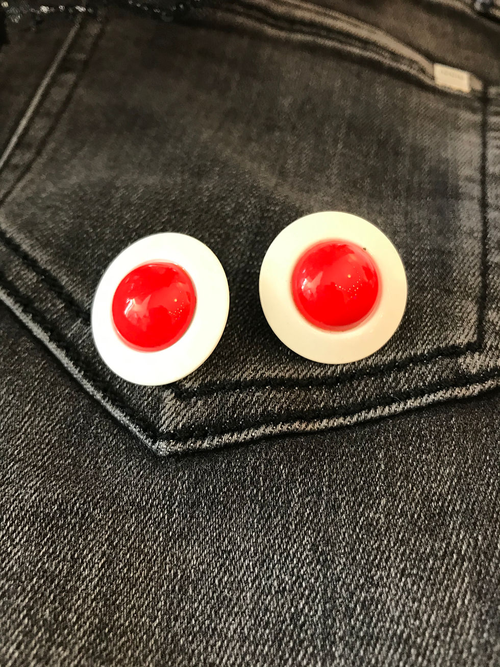 Boucles d'oreilles rétro vintage à pois rouges