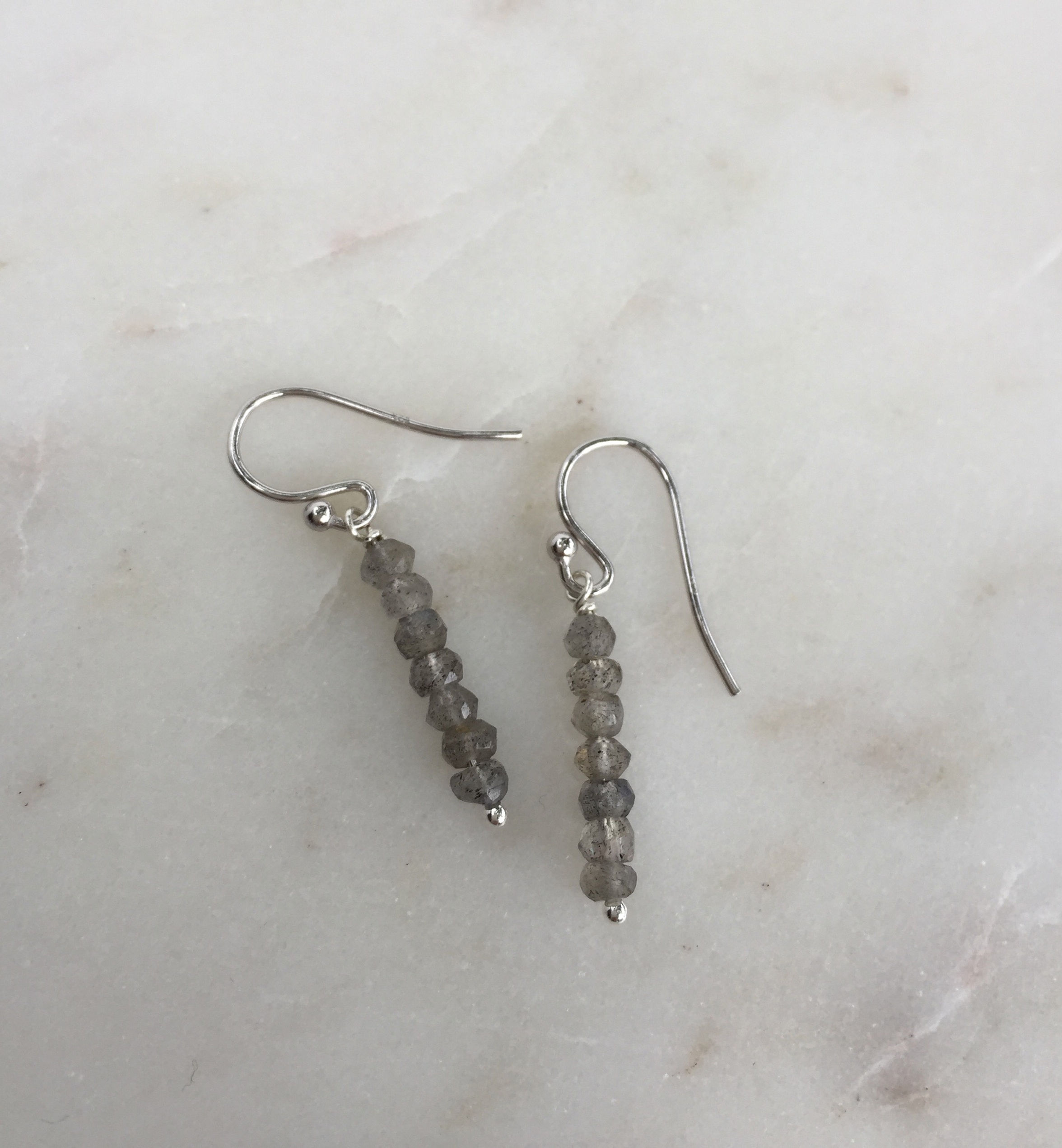 Gem Stick Dangle Earrings in Labradorite