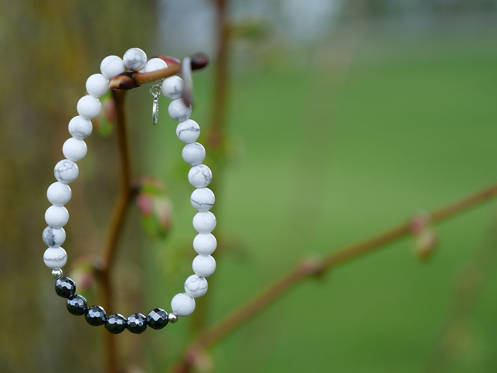 Miniature : Bracelet Howlite & Hématite