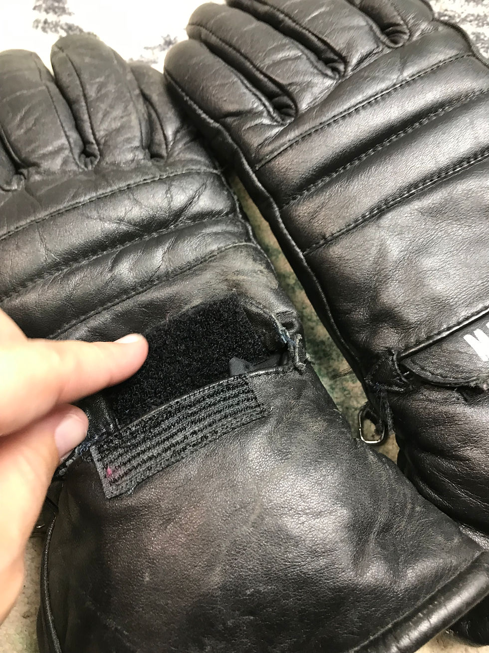 Miniature : Gants de ski vintage en cuir véritable « Magnum »