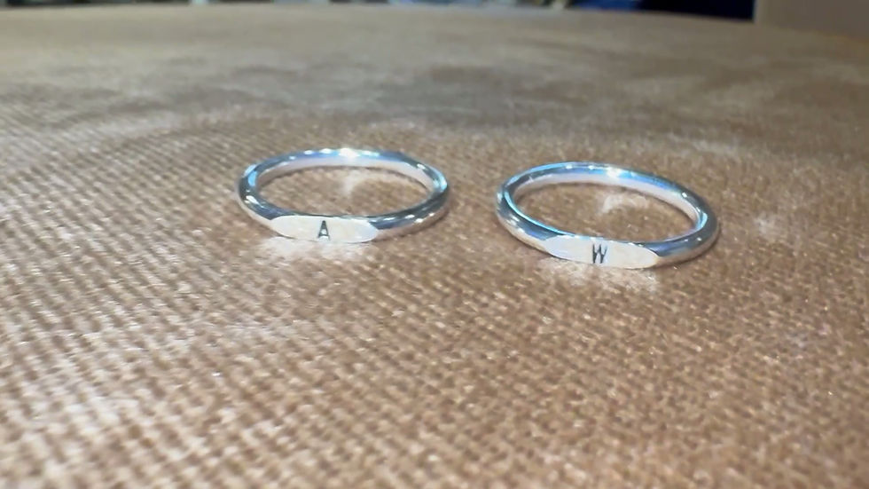 Thumbnail: Silver Round Wire Stacking Initial Ring