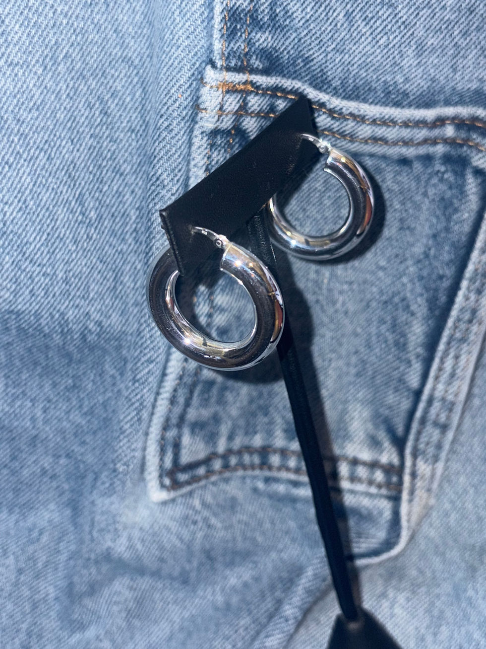 Thumbnail: Silver Chunky Tube Hoops
