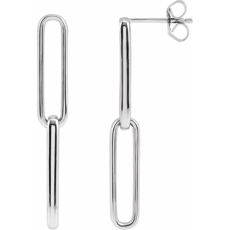 Miniature : Boucles d'oreilles à maillons allongés en or 14 carats