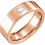 Miniature : Bague plate en or 14 carats avec diamants