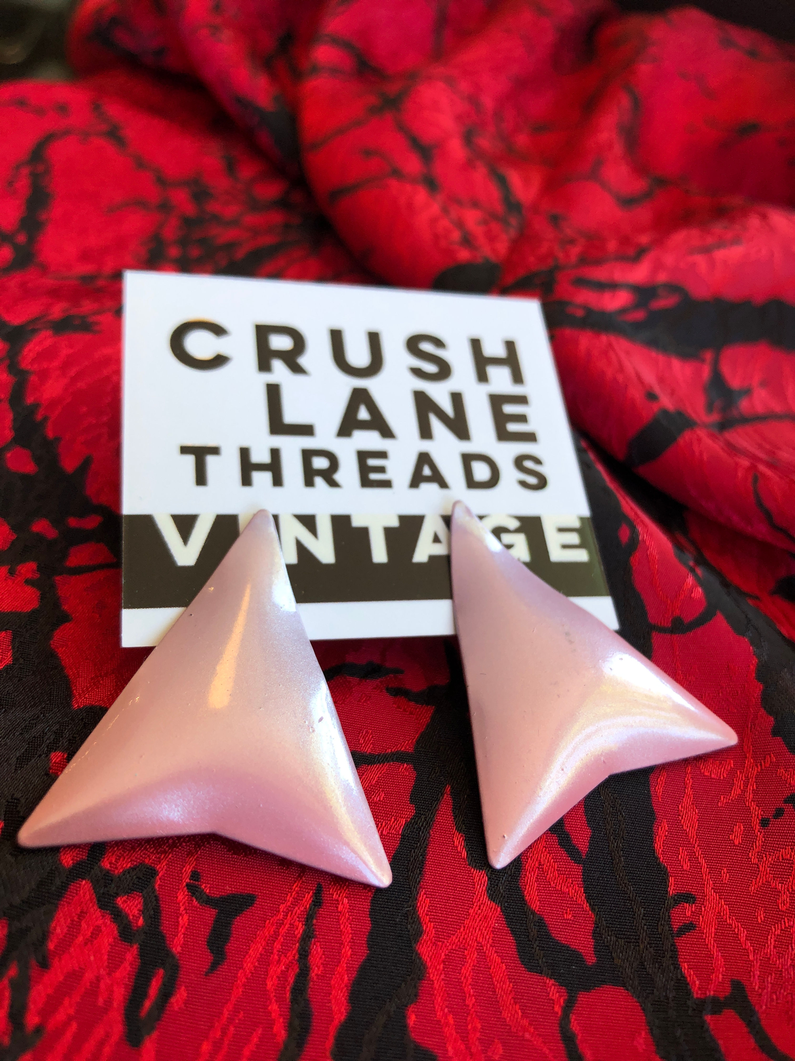 Pink Triangle Earrings