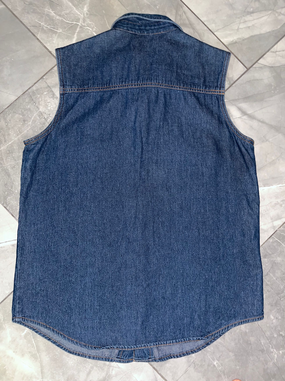 Thumbnail: Vintage Y2K Point Zero Sleeveless Jean Shirt Large