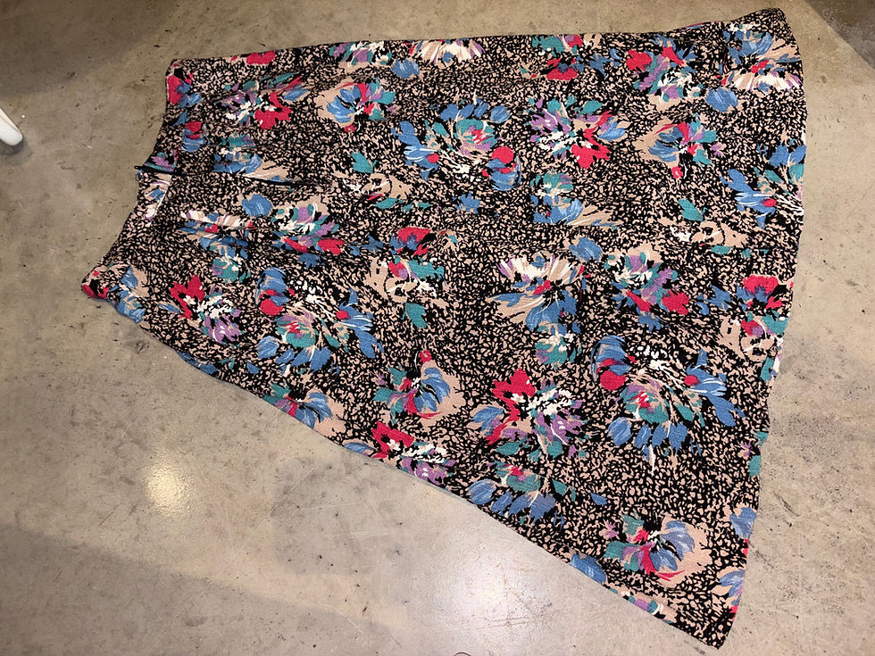 Thumbnail: Vintage Christine David Abstract Floral Skirt