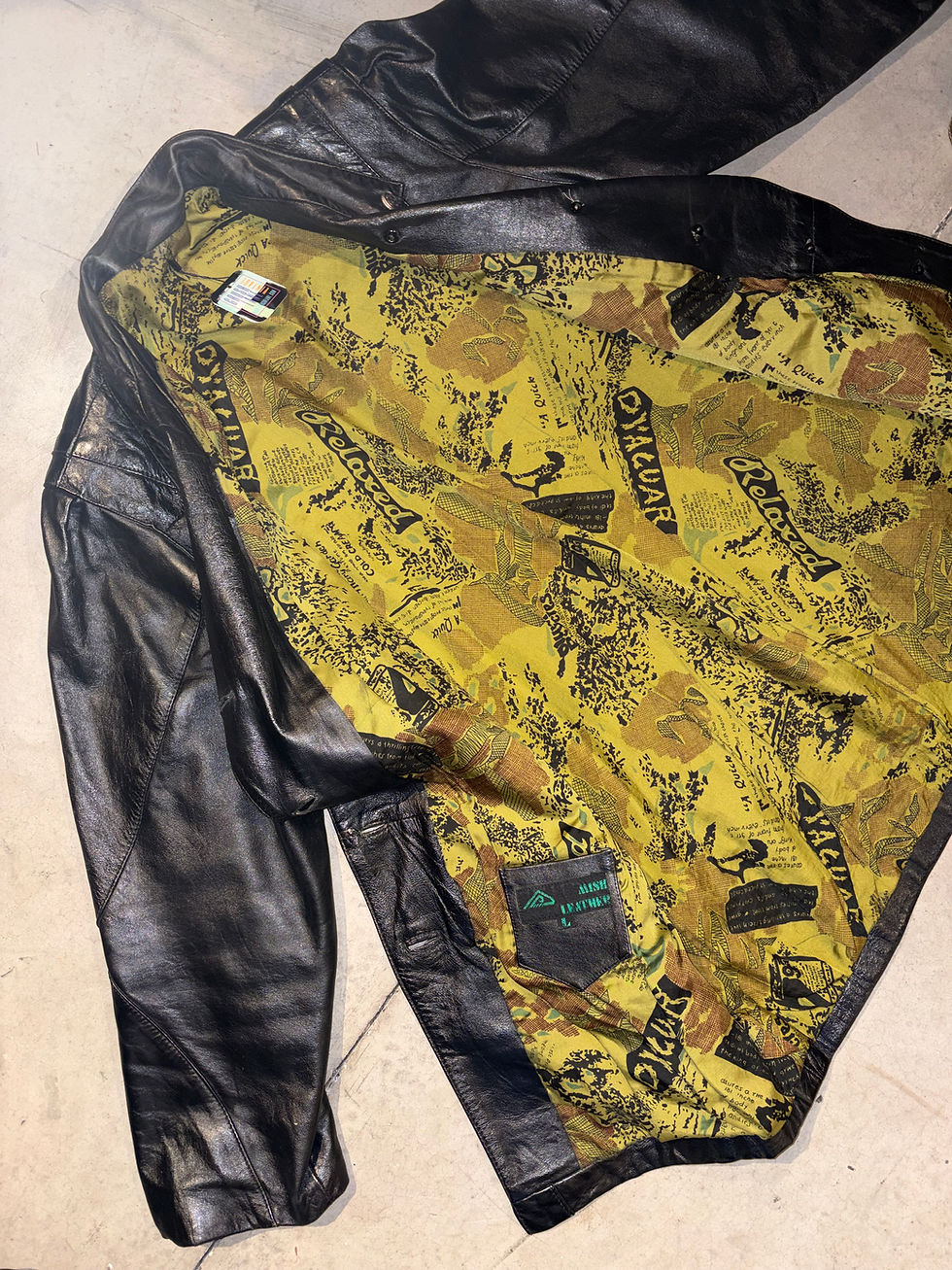 Thumbnail: Vintage Misk Black Genuine Leather Jacket